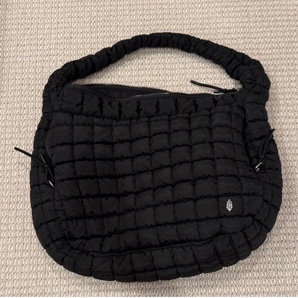 FP Movement Quilted Carryall Bag Black Hobo Shoulder Bag Free People